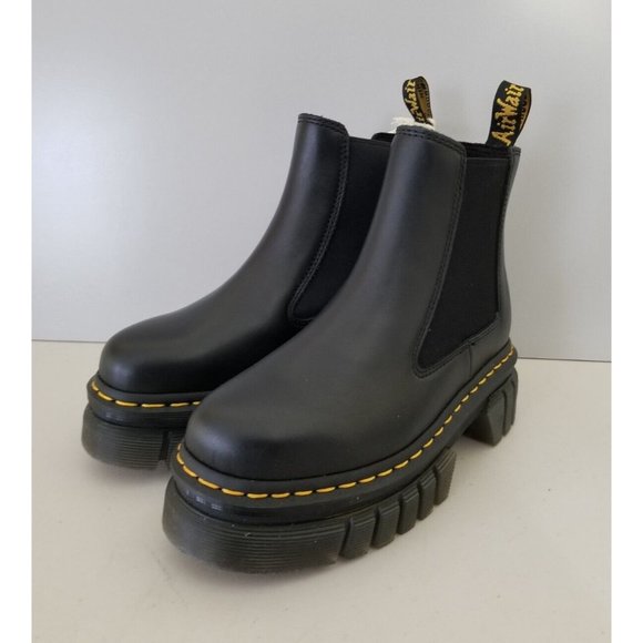 Doc Martens Audrick Black Leather Platform Chelsea Boot Womens